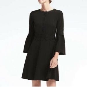 NWT Banana Republic Black Bell Sleeve Dress Size 14